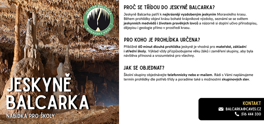 Jeskyně Balcarka – pro školy